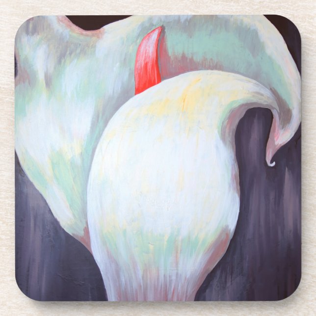 Elfenbeinweißer Orchid mit Lilac Lemon Hues Getränkeuntersetzer (Vorderseite)