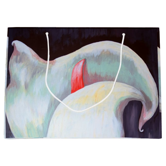 Elfenbeinweißer Orchid mit Lilac Lemon Hues Große Geschenktüte (Vorderseite)