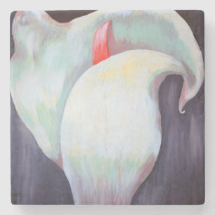 Elfenbeinweißer Orchid mit Lilac Lemon Hues Steinuntersetzer