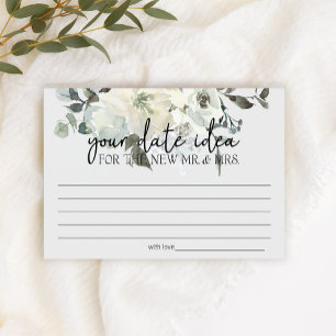 Elfenbeinweißes Blumen-Date-Night-Idee-Duschspiel Briefpapier