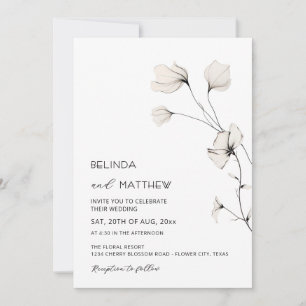 Elfenblumen Einfache Saubere Casual Hochzeit Einladung