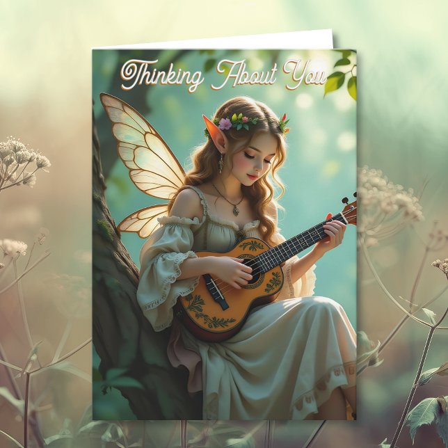 Elfenfee mit Ukulele | Ich denke an Dich Karte (Von Creator hochgeladen)