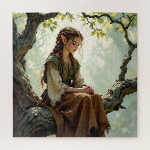 Elfenmädchen im Vintage-Kleid Puzzle