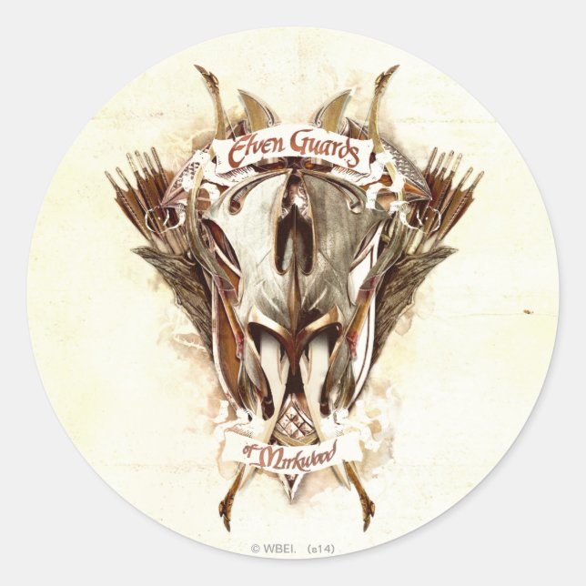 Elfenwächter der Waffen von Mirkwood Runder Aufkleber (Vorderseite)