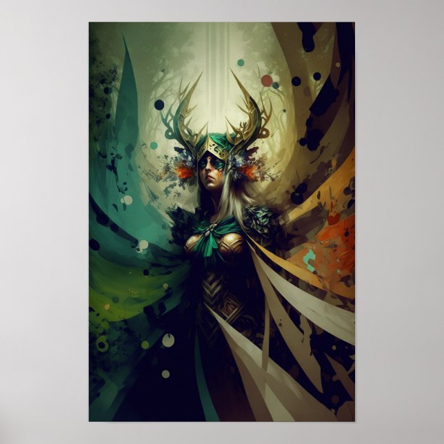Elfenzauberin Fantasy Poster | RPG Kunst 2 (Vorne)