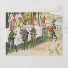 Elfgnome-Osterhasen-Küken färbte gemaltes Ei Feiertagspostkarte