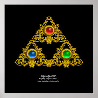 ELFIC TALISMAN / GOLD TRIANGLE MIT GEMSTONS