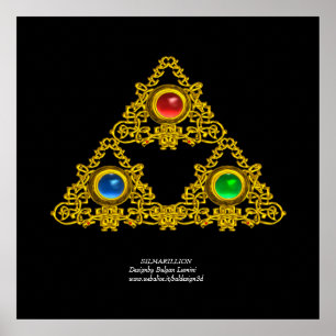 ELFIC TALISMAN / GOLD TRIANGLE MIT GEMSTONS POSTER
