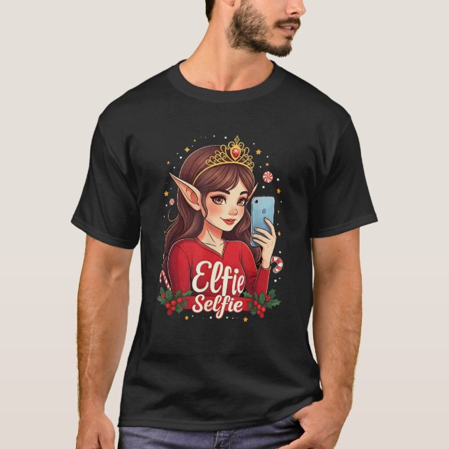 Elfie Selfie through the holidays Christmas Elves  T-Shirt (Vorderseite)