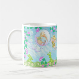 Elfleda-Fee und Kiwi-Sprite jonglieren und Kaffeetasse