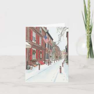 Elfreth's Alley in Philly Christmas Card  Feiertagskarte