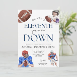 Elfte Jahr Fußball Thema Junge Geburtstag Einladung