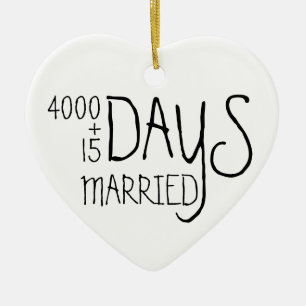 Elfter Hochzeitstag 11 Jahre verheiratet Ehefrau E Keramik Ornament