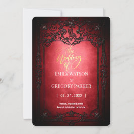 Elgant Gothic Aquamarin Rust Red Save the Date Ger