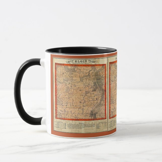 Elgin Illinois 1871 Karte Tasse (Links)