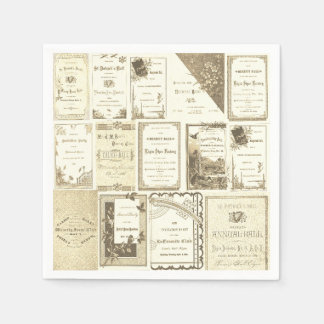 Elgin Illinois 1880er Jahre Sepia-Club-Einladungen Serviette