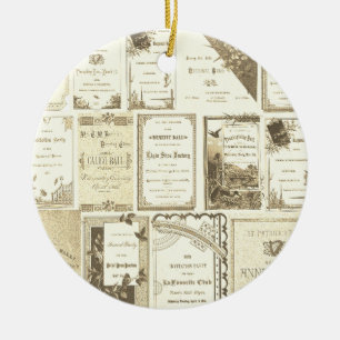 Elgin Illinois 1880's Sepia Club Einladungen Party Keramikornament