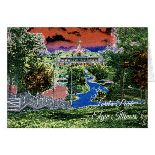 ELGIN ILLINOIS LORDS PARK PAVILION 1920ER KUNSTVIE