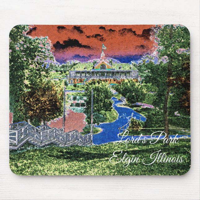 ELGIN ILLINOIS LORDS PARK PAVILION 1920ER KUNSTVIE MOUSEPAD (Vorne)