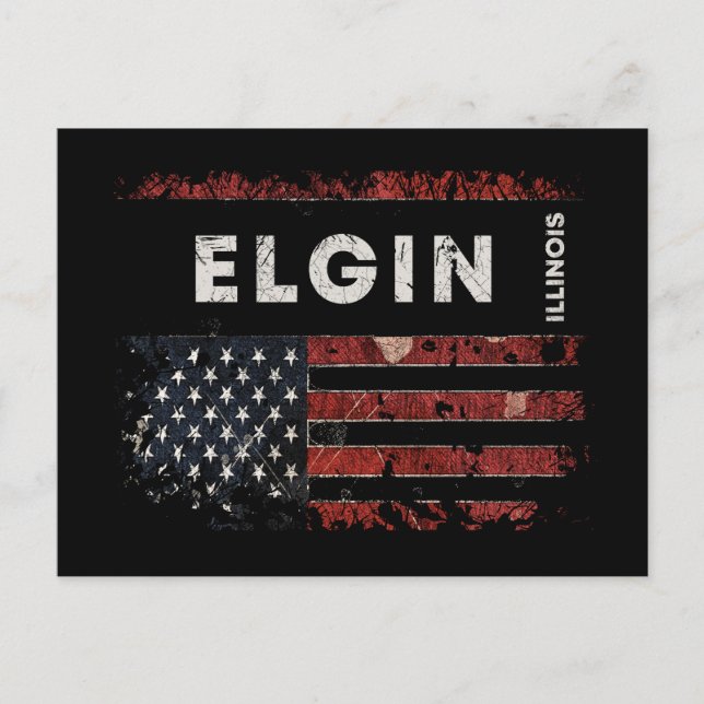 Elgin Illinois Postkarte (Vorderseite)