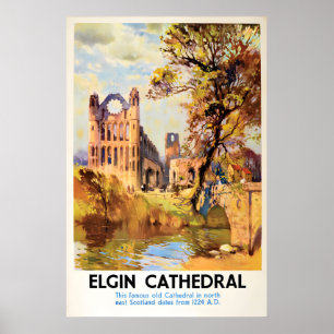 Elgin Kathedrale Schottland Poster Vintage Reise