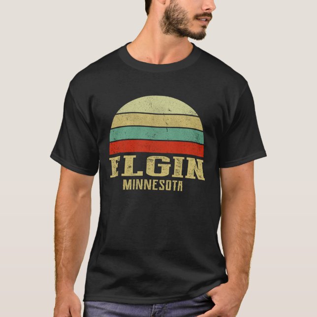 ELGIN MINNESOTA Vintag Retro Sunset T-Shirt (Vorderseite)
