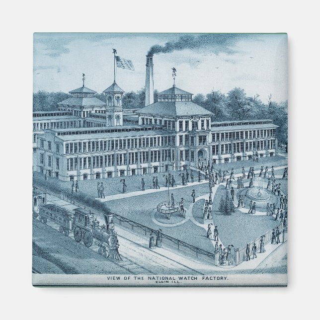 Elgin Watch Factory 1871 Image Elgin Illinois Magnet (Vorne)