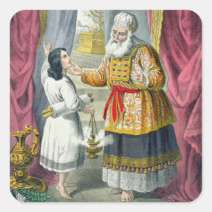 Eli fragte Samuel nach der Vision Quadratischer Aufkleber