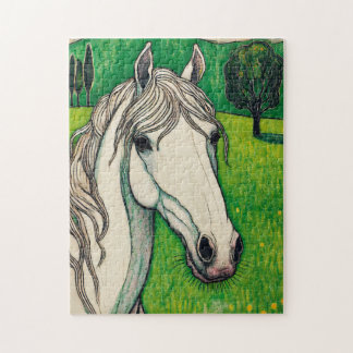 Eli the White Horse 250 Piece Puzzle