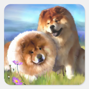 ELI und MAIYA heARTdog-Aufkleber Quadratischer Aufkleber