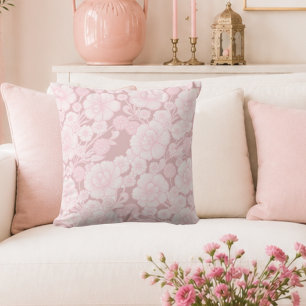 Elia 🌸 Soft Pink Barock Blumenmuster Kissen