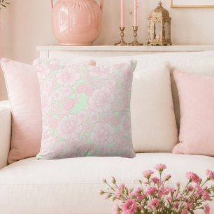 Elia 🌸 Soft Pink Barock Blumenmuster Kissen