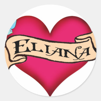 Eliana - Custom Heart Tattoo Runder Aufkleber