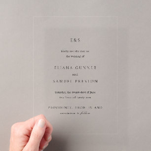 Eliana Monogram Classic Wedding Save the Date Acryleinladungen