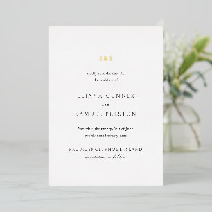 Eliana Monogram Classic Wedding Save the Date Folieneinladung