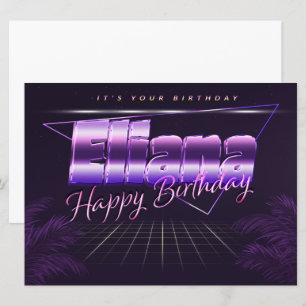 Eliana Name Vorname lila retro Karte Geburtstag