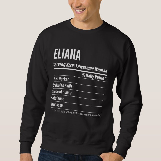 Eliana  Nutritional Facts Serving Size Calories Sweatshirt (Vorderseite)
