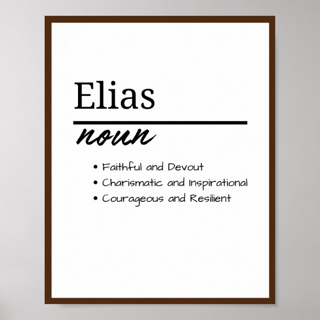 Elias, Junge - Definition Poster (Vorne)