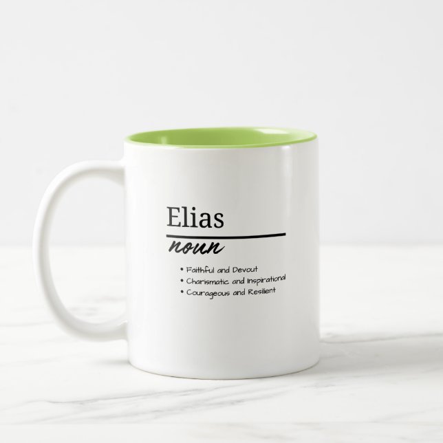 Elias, Junge - Definition Zweifarbige Tasse (Links)