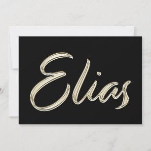Elias Name white gold Handwriting Karte