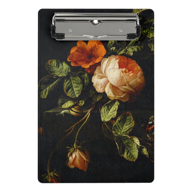Elias van den Broeck, Stillleben mit Rose Mini Klemmbrett (Vorderseite)