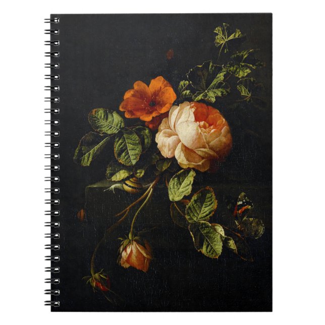 Elias van den Broeck, Stillleben mit Rose Notizblock (Vorderseite)
