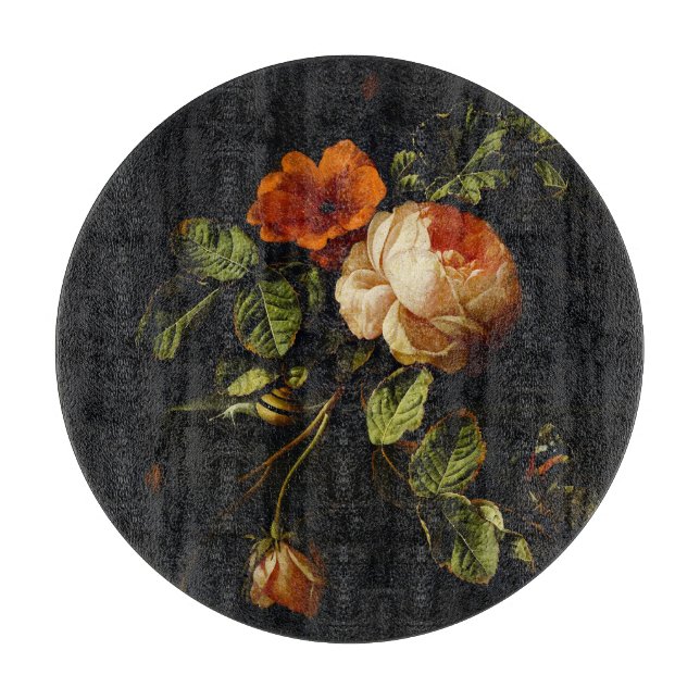 Elias van den Broeck, Stillleben mit Rose Schneidebrett (Vorderseite)