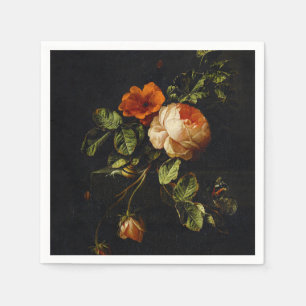 Elias van den Broeck, Stillleben mit Rose Serviette
