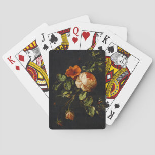 Elias van den Broeck, Stillleben mit Rose Spielkarten