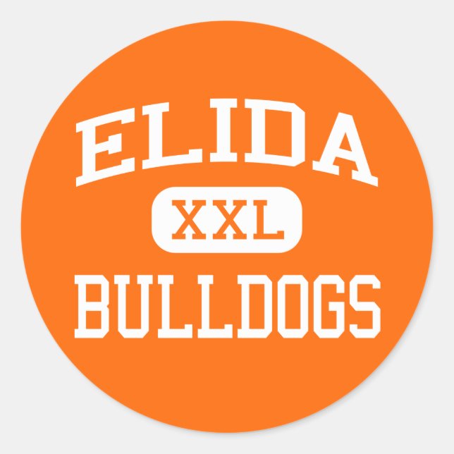 Elida - Bulldogs - Elida High School - Elida Ohio Runder Aufkleber (Vorderseite)