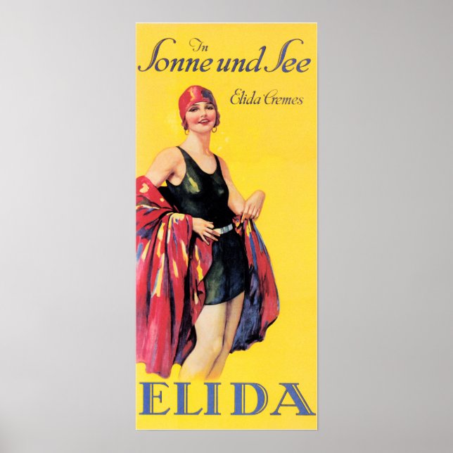 ELIDA CREMES German Cosmetics Cream Beauty Lotion Poster (Vorne)