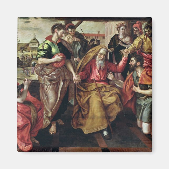 Eliezer Fragend für Rebecca zu Marry Isaac, 1562 Magnet (Vorne)