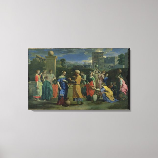 Eliezer und Rebecca am Brunnen, 1648 (Öl auf Canv Leinwanddruck (Vorderseite)