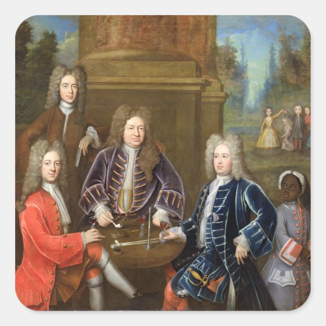 Elihu Yale (1648-1721) der zweite Herzog von Devon Quadratischer Aufkleber (Vorderseite)